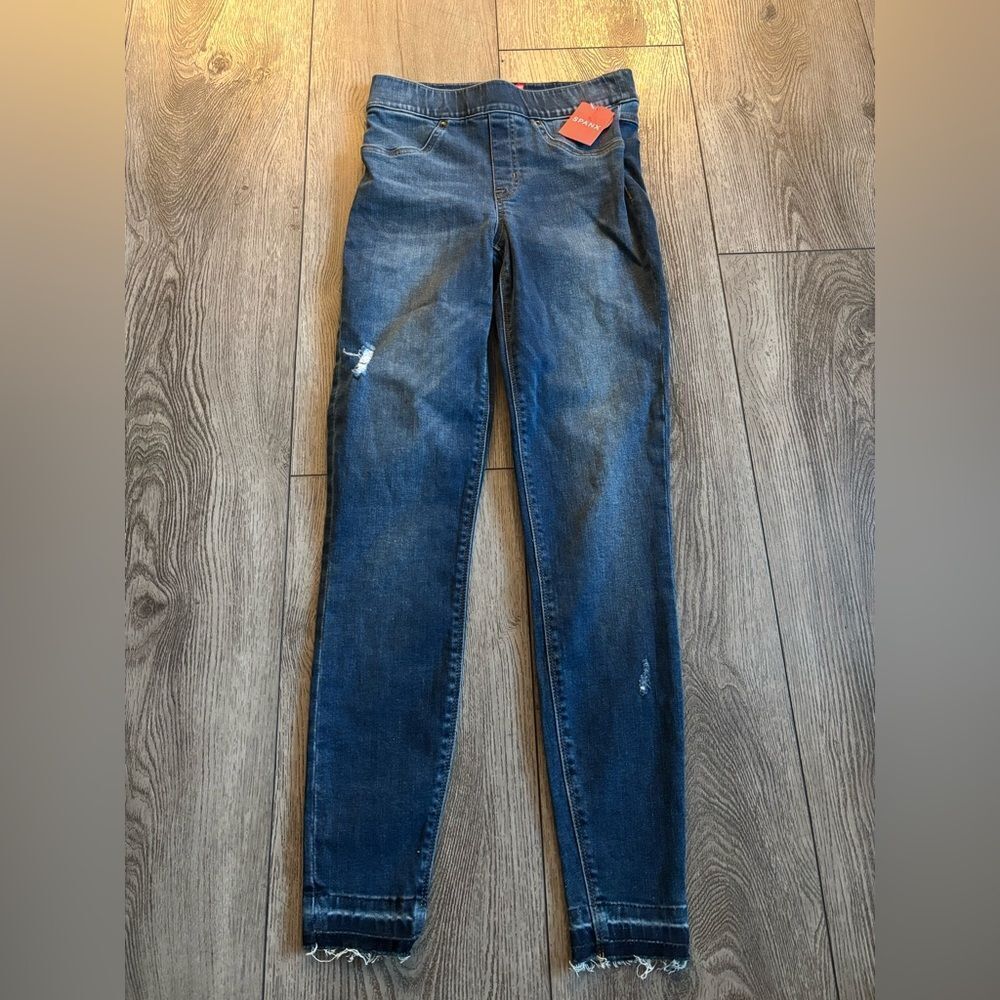 SPANX Dark Blue distressing Denim leggings